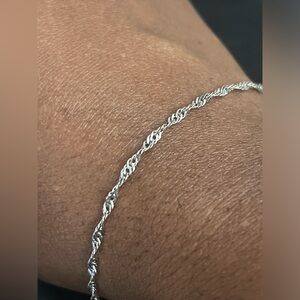 Stainless Steel Silver Twisted Rope Anklet